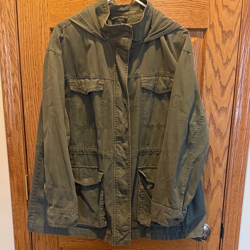 Ava & Viv Womens Green Military Jacket